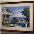 A14. “Haven on the Harbor” watercolor by Karen Larson Turner. Artwork: 18”h x 24”w Frame: 26”h x 34”w 